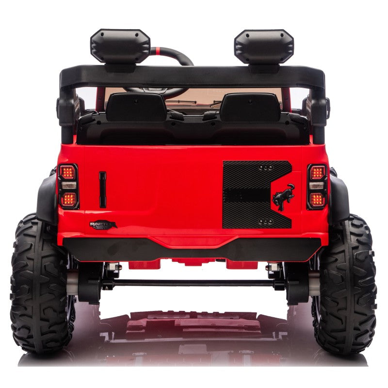 Ford Bronco Raptor 24V Auto Macchina Elettrica per Bambini 2 Posti Fuoristrada con Telecomando - RUOTE IN GOMMA EVA XL 0975 – Variante Rosso