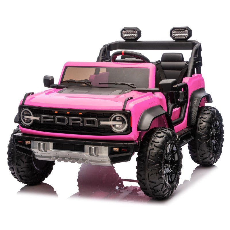 Ford Bronco Raptor 24V Auto Macchina Elettrica per Bambini 2 Posti Fuoristrada con Telecomando - RUOTE IN GOMMA EVA XL 0975 – Variante Rosa