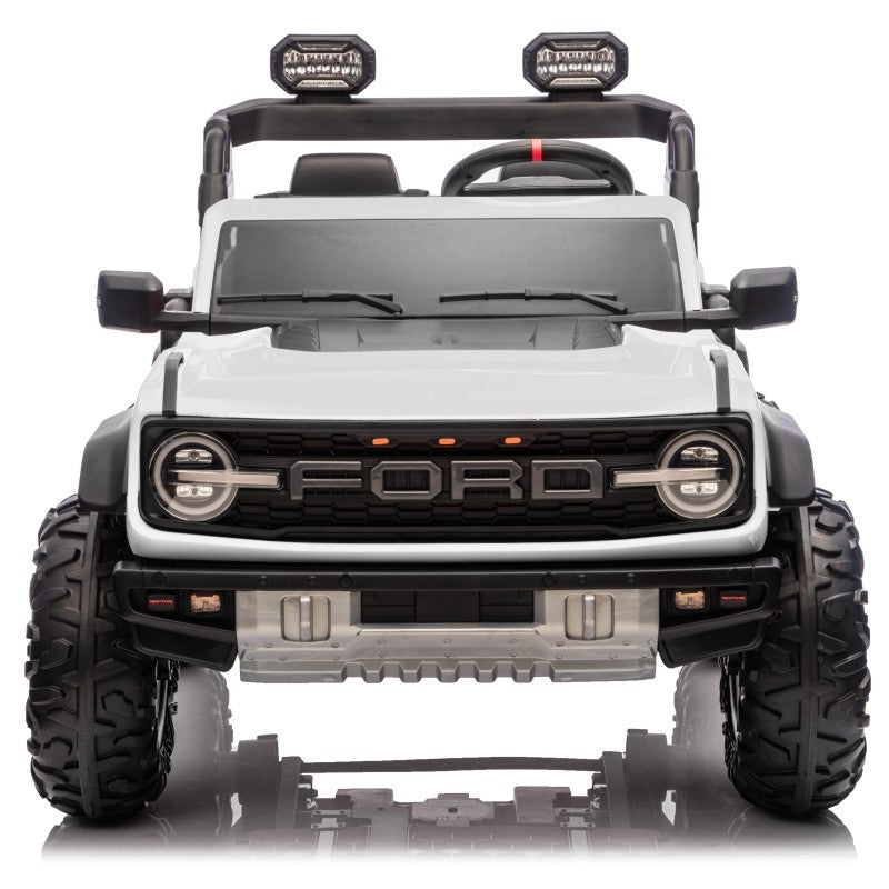Ford Bronco Raptor 24V Auto Macchina Elettrica per Bambini 2 Posti Fuoristrada con Telecomando - RUOTE IN GOMMA EVA XL 0975 – Variante Bianco