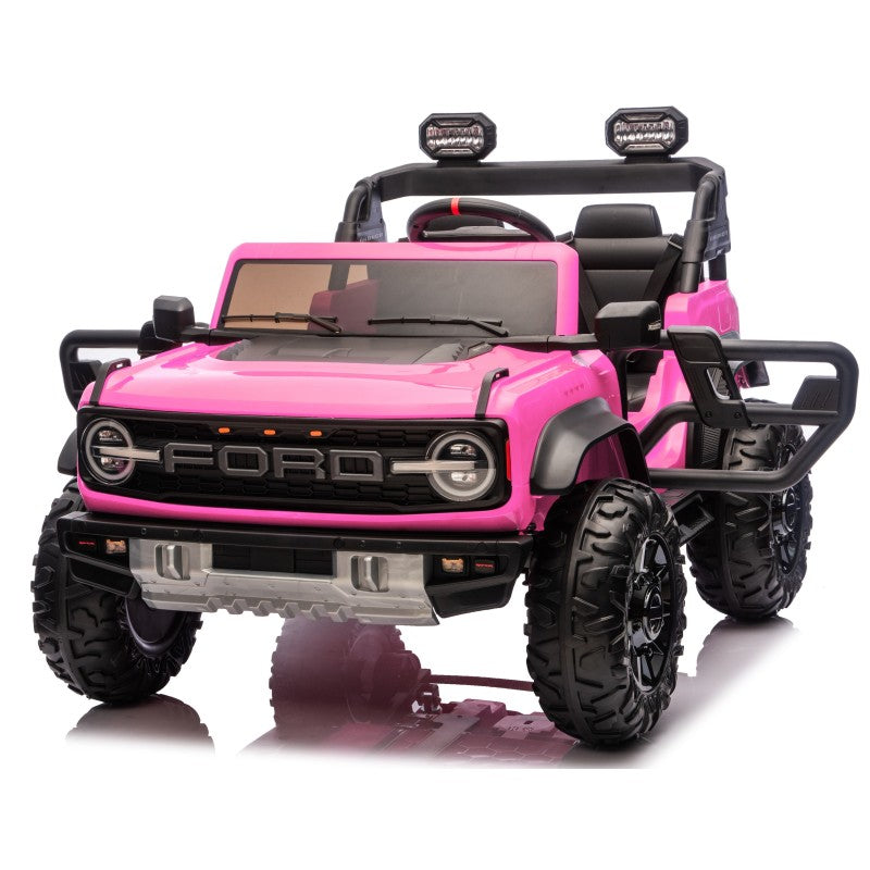 Ford Bronco Raptor 24V Auto Macchina Elettrica per Bambini 2 Posti Fuoristrada con Telecomando - RUOTE IN GOMMA EVA XL 0975 – Variante Rosa