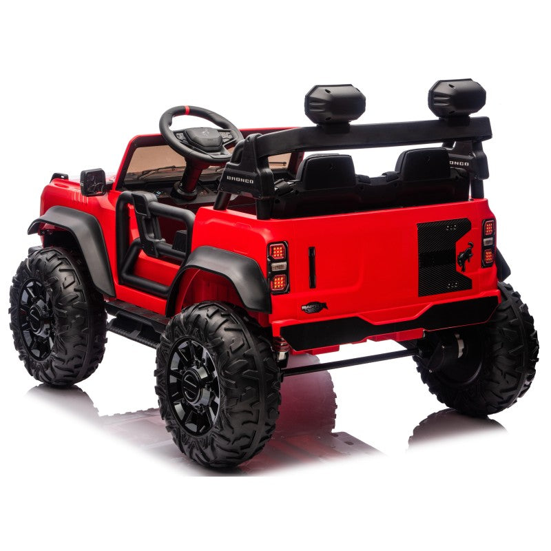 Ford Bronco Raptor 24V Auto Macchina Elettrica per Bambini 2 Posti Fuoristrada con Telecomando - RUOTE IN GOMMA EVA XL 0975 – Variante Rosso