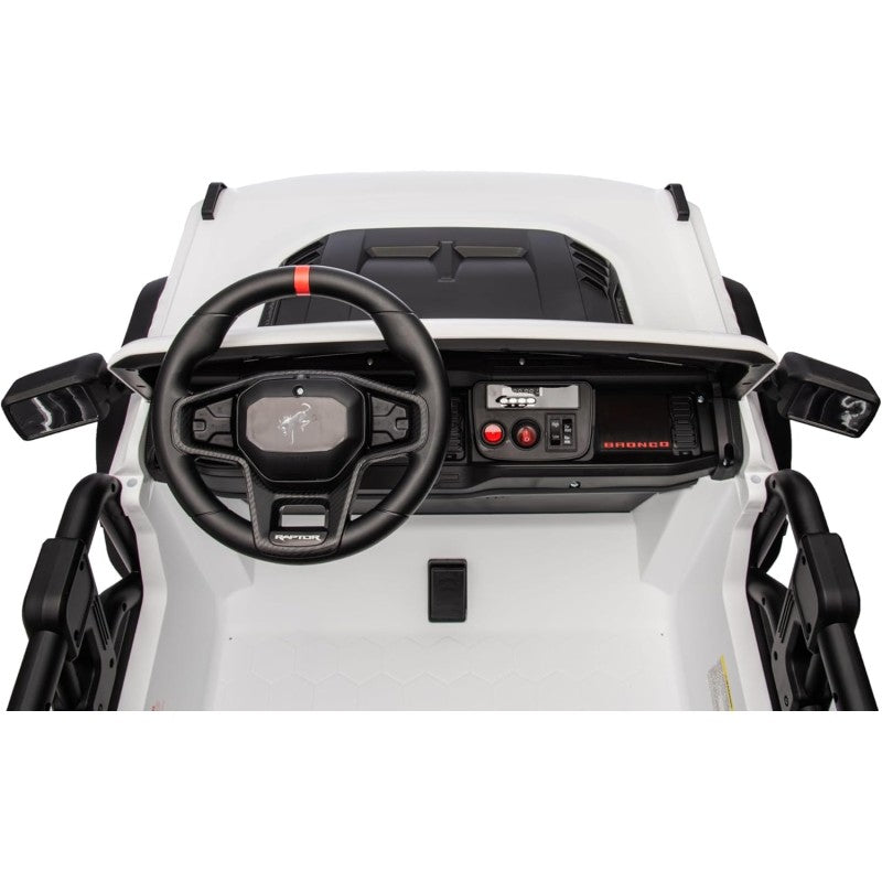 Ford Bronco Raptor 24V Auto Macchina Elettrica per Bambini 2 Posti Fuoristrada con Telecomando - RUOTE IN GOMMA EVA XL 0975 – Variante Bianco