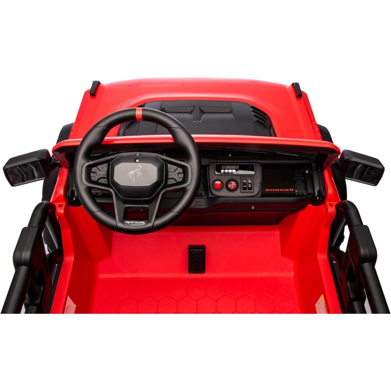 Ford Bronco Raptor 24V Auto Macchina Elettrica per Bambini 2 Posti Fuoristrada con Telecomando - RUOTE IN GOMMA EVA XL 0975 – Variante Rosso