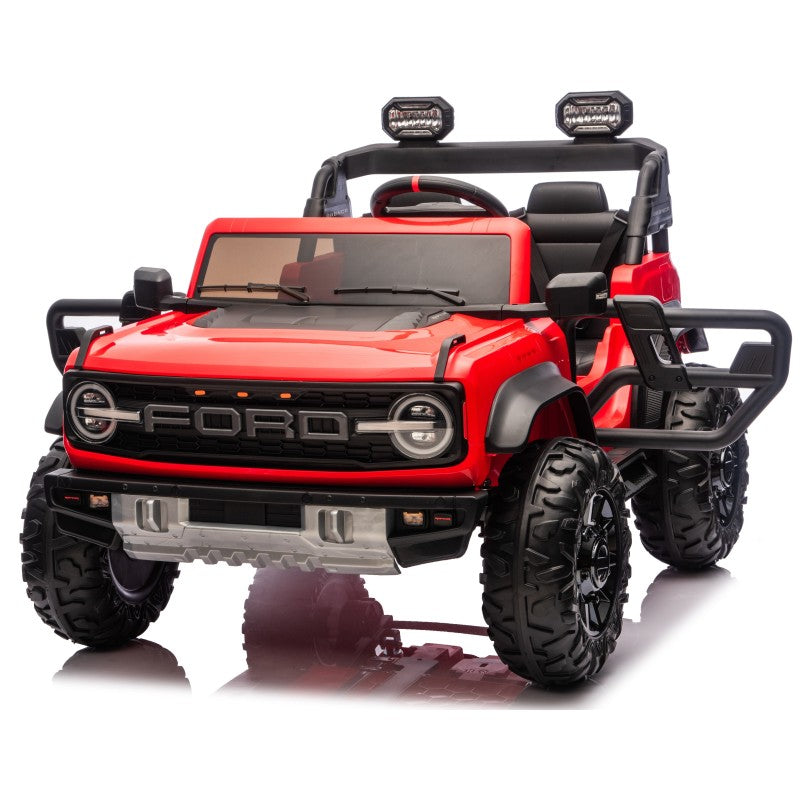 Ford Bronco Raptor 24V Auto Macchina Elettrica per Bambini 2 Posti Fuoristrada con Telecomando - RUOTE IN GOMMA EVA XL 0975 – Variante Rosso
