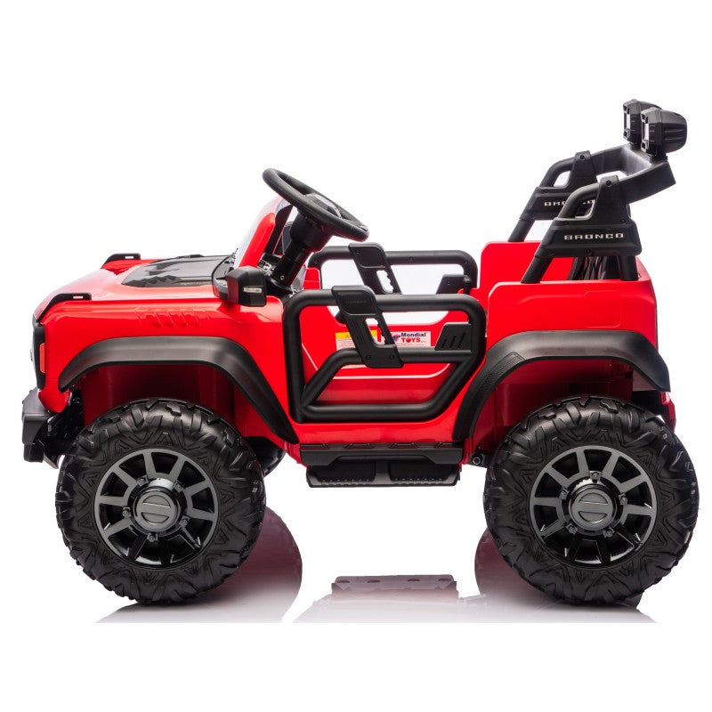 Ford Bronco Raptor 24V Auto Macchina Elettrica per Bambini 2 Posti Fuoristrada con Telecomando - RUOTE IN GOMMA EVA XL 0975 – Variante Rosso