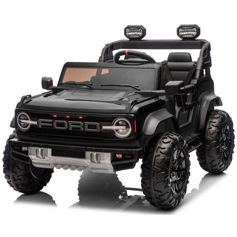Ford Bronco Raptor 24V Auto Macchina Elettrica per Bambini 2 Posti Fuoristrada con Telecomando - RUOTE IN GOMMA EVA XL 0975 - Nero