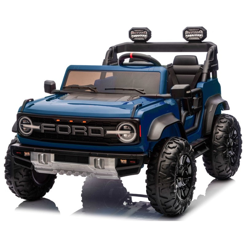 Ford Bronco Raptor 24V Auto Macchina Elettrica per Bambini 2 Posti Fuoristrada con Telecomando - RUOTE IN GOMMA EVA XL 0975 - Blu