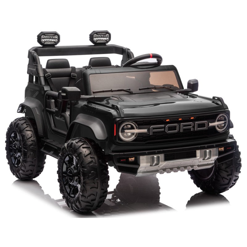 Ford Bronco Raptor 24V Auto Macchina Elettrica per Bambini 2 Posti Fuoristrada con Telecomando - RUOTE IN GOMMA EVA XL 0975 – Variante Nero