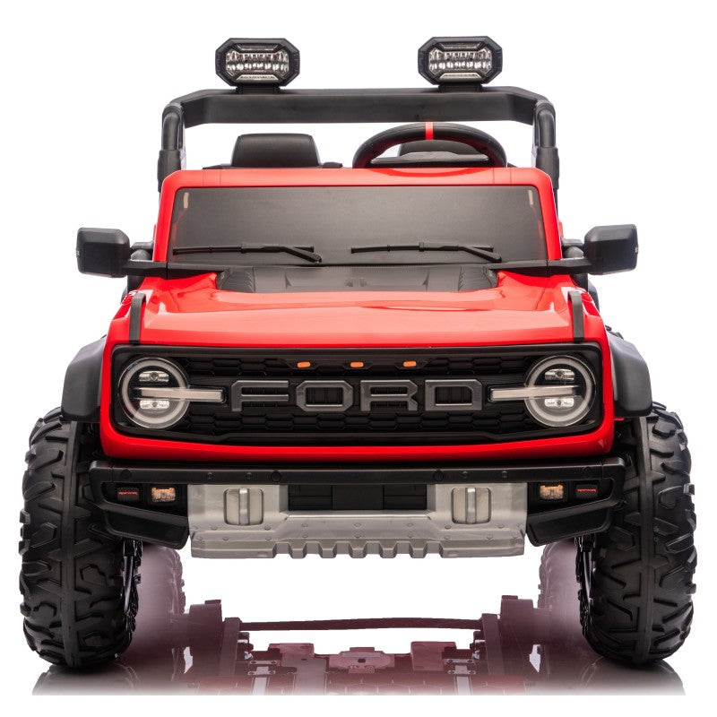 Ford Bronco Raptor 24V Auto Macchina Elettrica per Bambini 2 Posti Fuoristrada con Telecomando - RUOTE IN GOMMA EVA XL 0975 – Variante Rosso