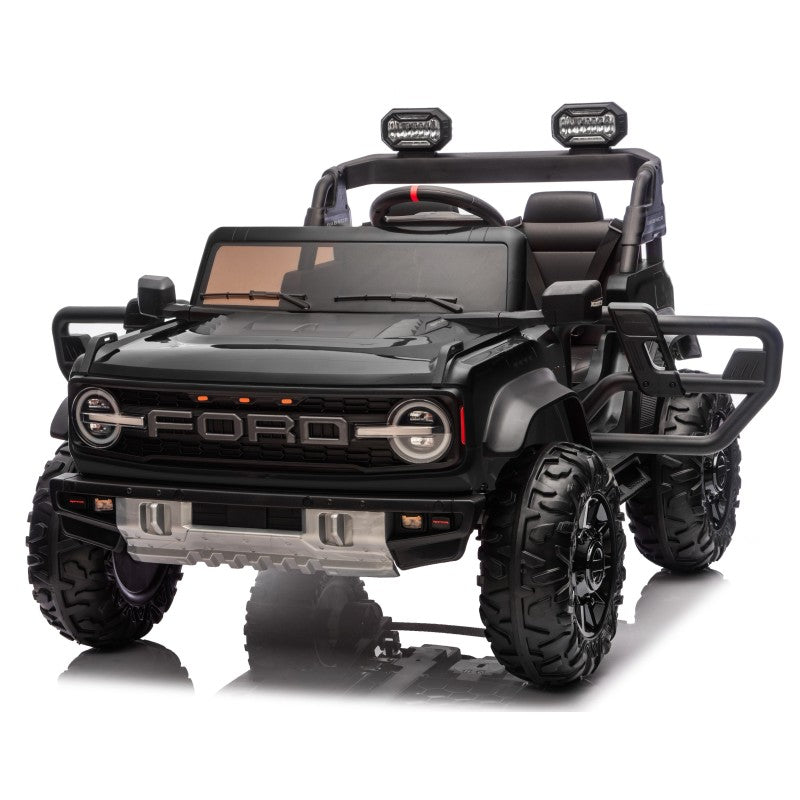 Ford Bronco Raptor 24V Auto Macchina Elettrica per Bambini 2 Posti Fuoristrada con Telecomando - RUOTE IN GOMMA EVA XL 0975 – Variante Nero