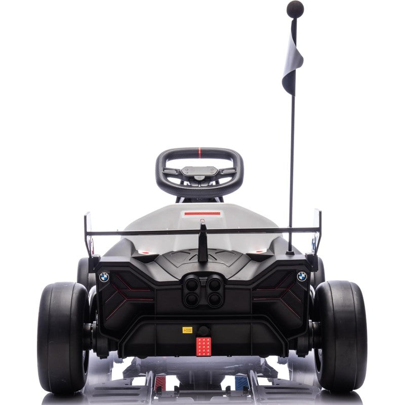 Go Kart Elettrico BMW per Bambini 24V con Sedile Regolabile 6-12 Anni Luci LED 2 Velocità Modalità Drift – Variante Nero