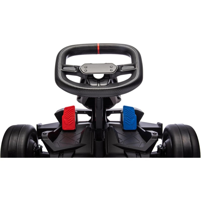 Go Kart Elettrico BMW per Bambini 24V con Sedile Regolabile 6-12 Anni Luci LED 2 Velocità Modalità Drift – Variante Bianco