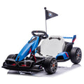 Go Kart Elettrico BMW per Bambini 24V con Sedile Regolabile 6-12 Anni Luci LED 2 Velocità Modalità Drift – Variante Blu