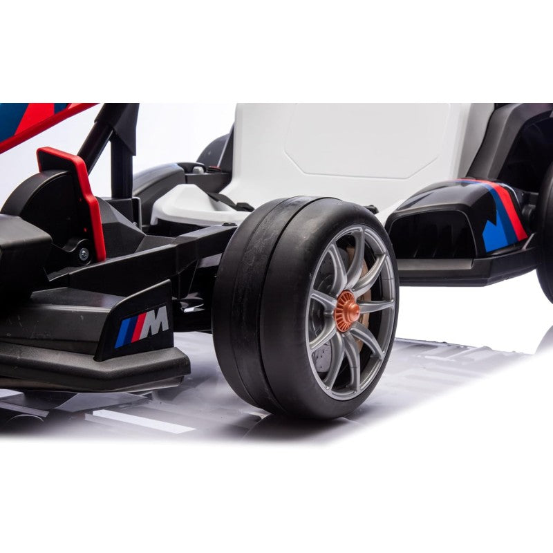 Go Kart Elettrico BMW per Bambini 24V con Sedile Regolabile 6-12 Anni Luci LED 2 Velocità Modalità Drift – Variante Rosso
