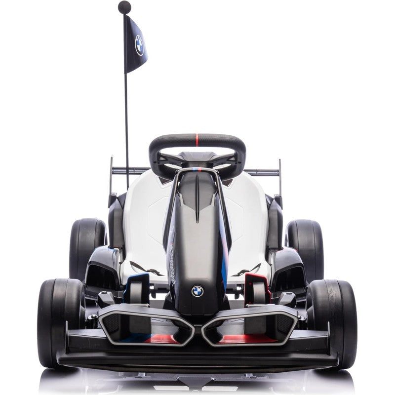 Go Kart Elettrico BMW per Bambini 24V con Sedile Regolabile 6-12 Anni Luci LED 2 Velocità Modalità Drift – Variante Nero