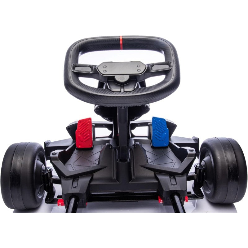 Go Kart Elettrico BMW per Bambini 24V con Sedile Regolabile 6-12 Anni Luci LED 2 Velocità Modalità Drift – Variante Nero