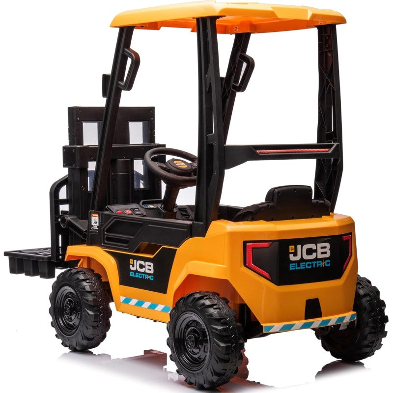JCB Carrello Elevatore Elettrico per Bambini 12V Muletto Cavalcabile con Telecomando Forche Funzionanti