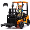 JCB Carrello Elevatore Elettrico per Bambini 12V Muletto Cavalcabile con Telecomando Forche Funzionanti