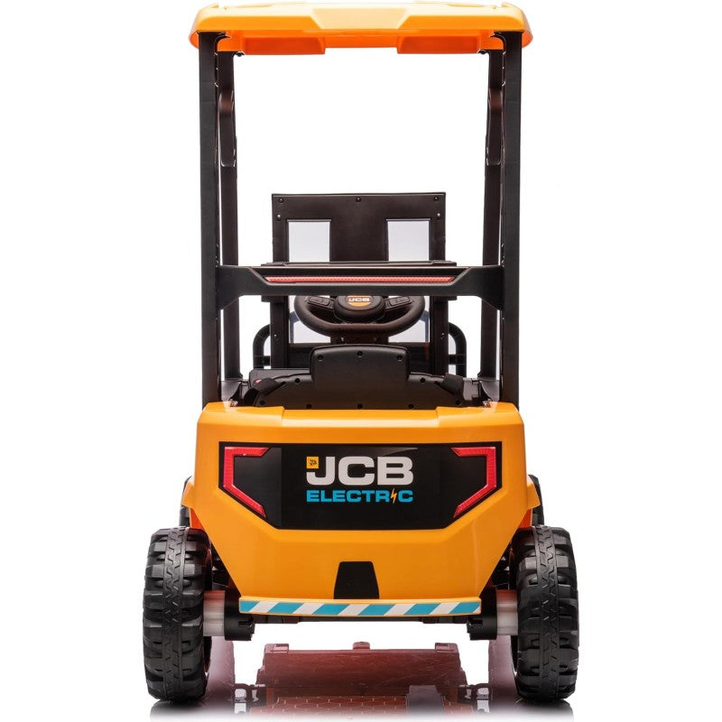 JCB Carrello Elevatore Elettrico per Bambini 12V Muletto Cavalcabile con Telecomando Forche Funzionanti
