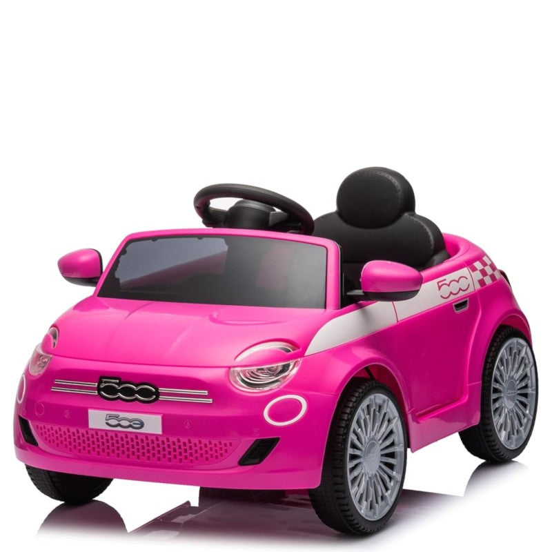 Macchina a Spinta per Bambini Fiat 500 con Poggiapiedi Regolabile Push Car con Asta Direzionabile Suoni al Volante – Variante Rosa