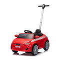 Macchina a Spinta per Bambini Fiat 500 con Poggiapiedi Regolabile Push Car con Asta Direzionabile Suoni al Volante