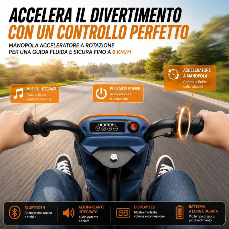 Macchina Drift Car Elettrico McLaren 24V Moto per Bambini Go Kart con Drift 360° Bluetooth