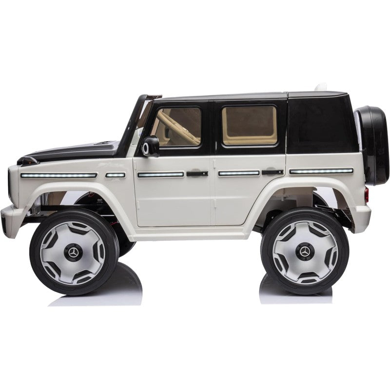 Macchina Elettrica per Bambini 12V Mercedes EQG 63 con 4 Motori, Ruote in Gomma, Telecomando, Sedile in Pelle, Porte Apribili