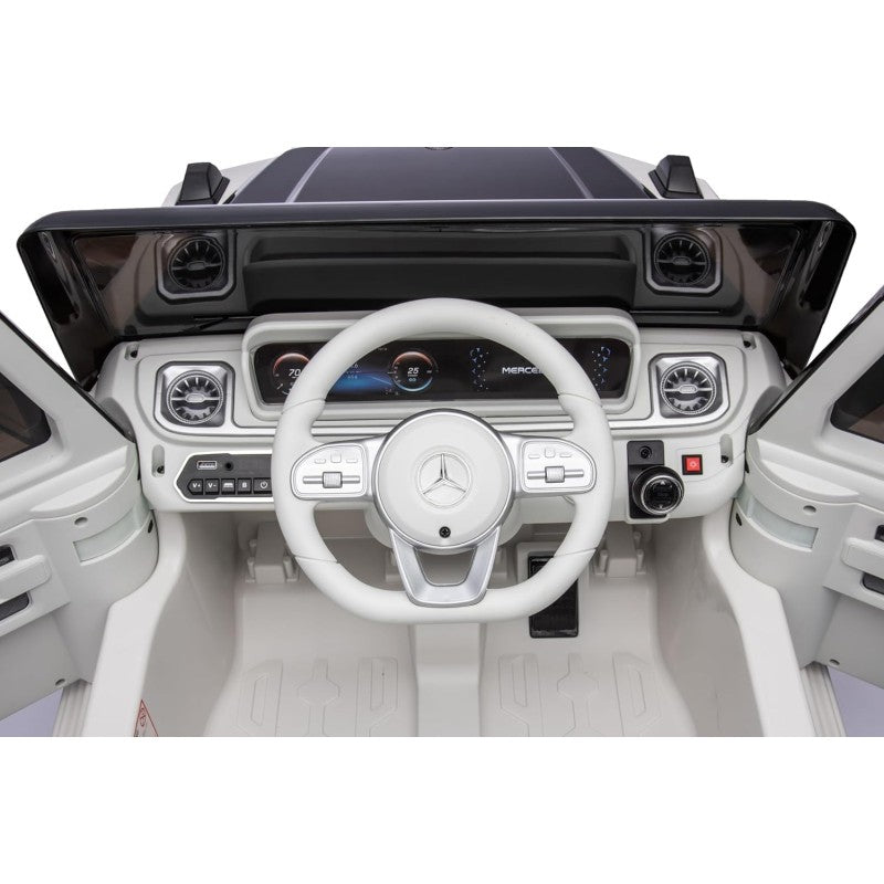 Macchina Elettrica per Bambini 12V Mercedes EQG 63 con 4 Motori, Ruote in Gomma, Telecomando, Sedile in Pelle, Porte Apribili