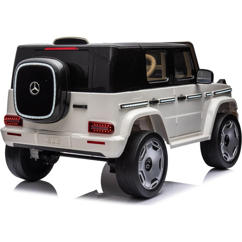Macchina Elettrica per Bambini 12V Mercedes EQG 63 con 4 Motori, Ruote in Gomma, Telecomando, Sedile in Pelle, Porte Apribili