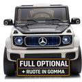 Macchina Elettrica per Bambini 12V Mercedes EQG 63 con 4 Motori, Ruote in Gomma, Telecomando, Sedile in Pelle, Porte Apribili
