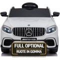 Macchina Elettrica per Bambini 12V Mercedes GLC 63S con Ruote in Gomma Telecomando – Variante Bianco