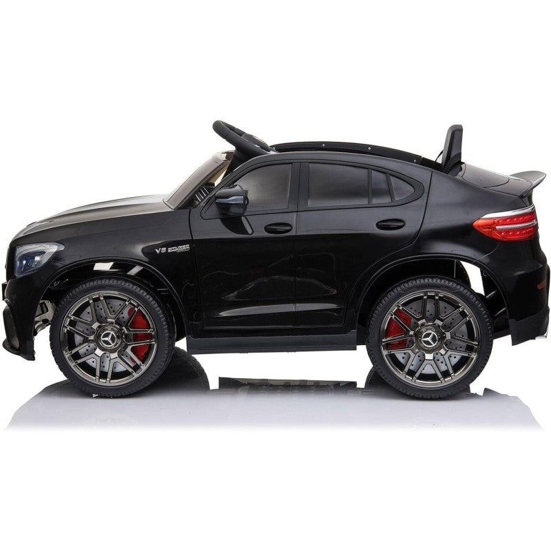 Macchina Elettrica per Bambini 12V Mercedes GLC 63S con Ruote in Gomma Telecomando – Variante Nero