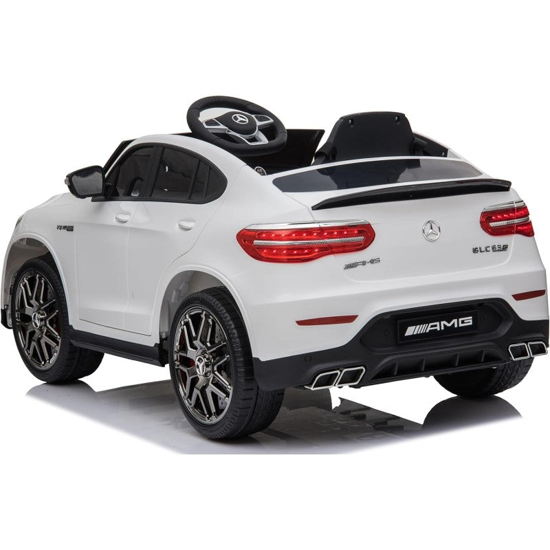 Macchina Elettrica per Bambini 12V Mercedes GLC 63S con Ruote in Gomma Telecomando – Variante Bianco