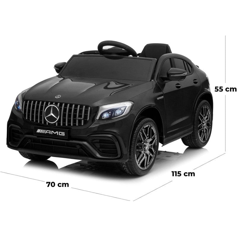 Macchina Elettrica per Bambini 12V Mercedes GLC 63S con Ruote in Gomma Telecomando – Variante Nero