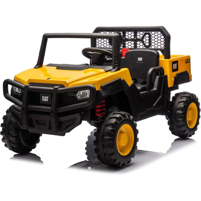 Macchina Elettrica per Bambini 2 Posti 24V UTV CAT Caterpillar – Camion con Cassone Ribaltabile, 4 Motori 100W, Telecomando