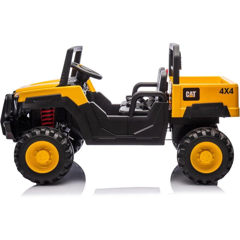 Macchina Elettrica per Bambini 2 Posti 24V UTV CAT Caterpillar – Camion con Cassone Ribaltabile, 4 Motori 100W, Telecomando