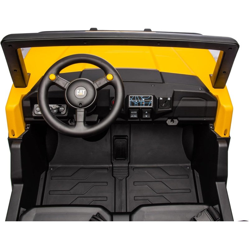 Macchina Elettrica per Bambini 2 Posti 24V UTV CAT Caterpillar – Camion con Cassone Ribaltabile, 4 Motori 100W, Telecomando