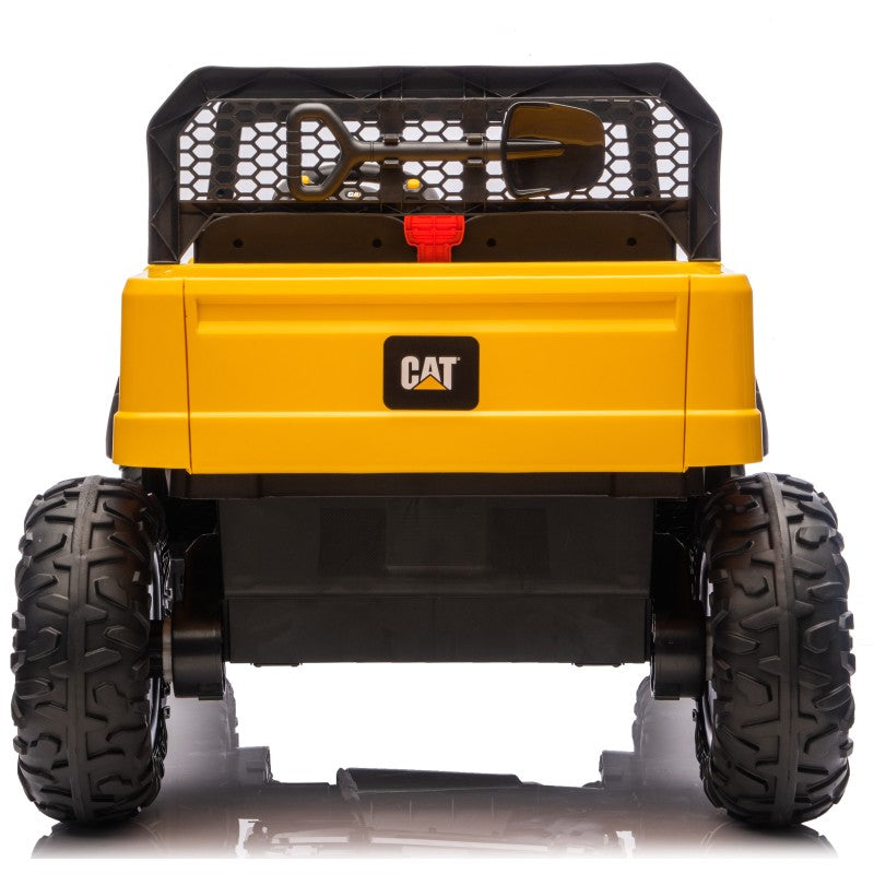 UTV CAT Caterpillar Camion da Cantiere Elettrico per Bambini 2 Posti 24V con Ruote in Gomma 4 Motori