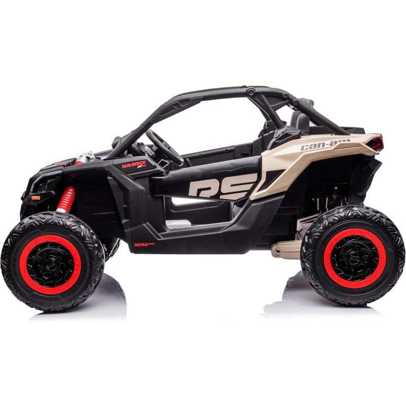 Macchina Elettrica per Bambini 2 Posti Can Am Maverick 24V Maxi Buggy con Ruote in Gomma e 4 Motori Potenti – Variante Nero