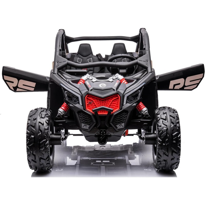 Macchina Elettrica per Bambini 2 Posti Can Am Maverick 24V Maxi Buggy con Ruote in Gomma e 4 Motori Potenti – Variante Nero