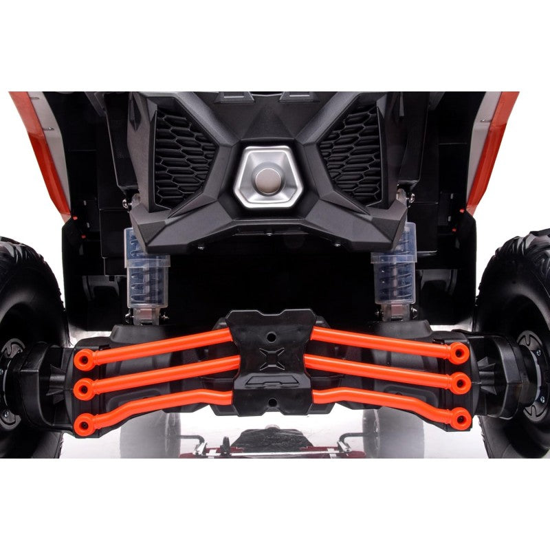 Macchina Elettrica per Bambini 2 Posti Can Am Maverick 24V Maxi Buggy con Ruote in Gomma e 4 Motori Potenti – Variante Arancio