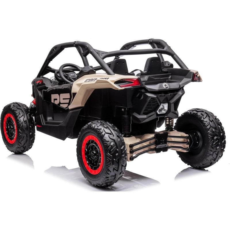 Macchina Elettrica per Bambini 2 Posti Can Am Maverick 24V Maxi Buggy con Ruote in Gomma e 4 Motori Potenti – Variante Nero