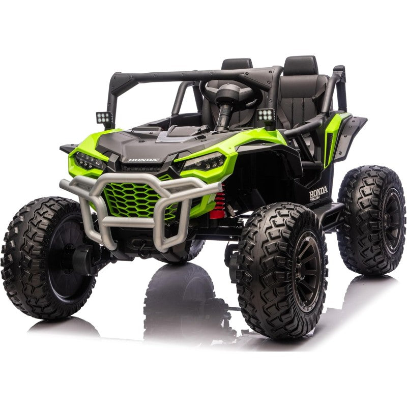 Macchina Elettrica per Bambini 2 Posti Honda Talon 24V Maxi Buggy con Ruote in Gomma e 4 Motori Potenti – Variante Verde