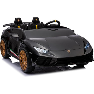 Auto Elettrica Macchina per Bambini 24V Lamborghini Huracan Spyder 2 Posti con Sedile in Pelle e Ruote in Gomma