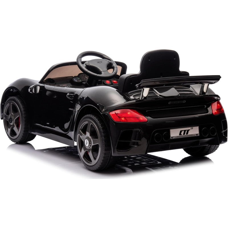 Macchina Elettrica per Bambini Porsche Ruf Ctr3 Telecomandata con Cintura di Sicurezza a 5 Punti Porte Apribili 12V – Variante Nero
