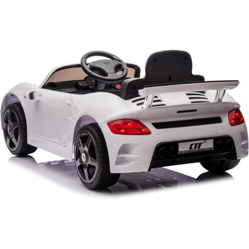 Macchina Elettrica per Bambini Porsche Ruf Ctr3 Telecomandata con Cintura di Sicurezza a 5 Punti Porte Apribili 12V – Variante Bianco