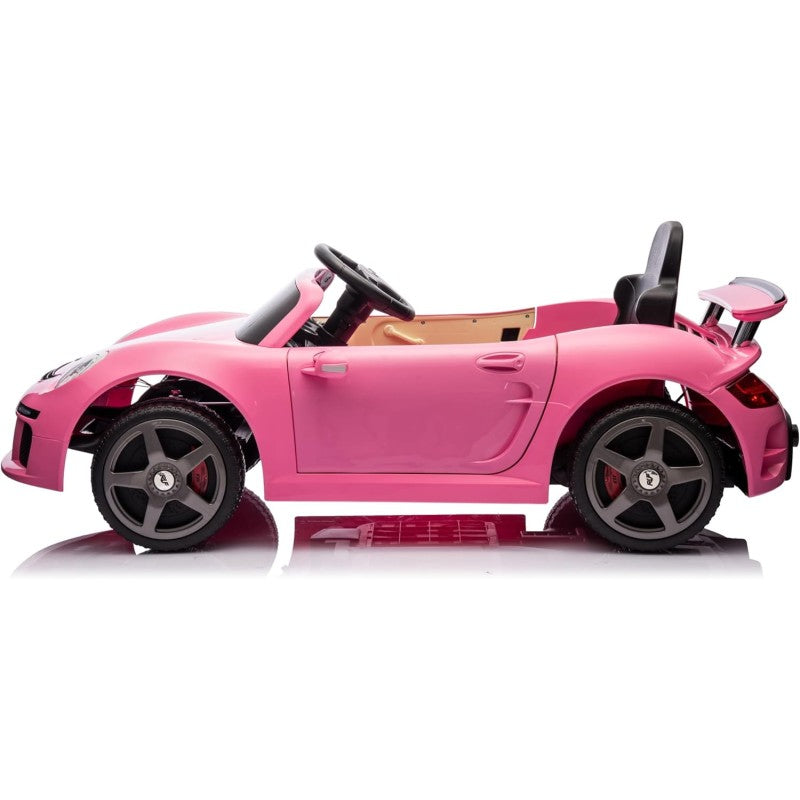 Macchina Elettrica per Bambini Porsche Ruf Ctr3 Telecomandata con Cintura di Sicurezza a 5 Punti Porte Apribili 12V – Variante Rosa