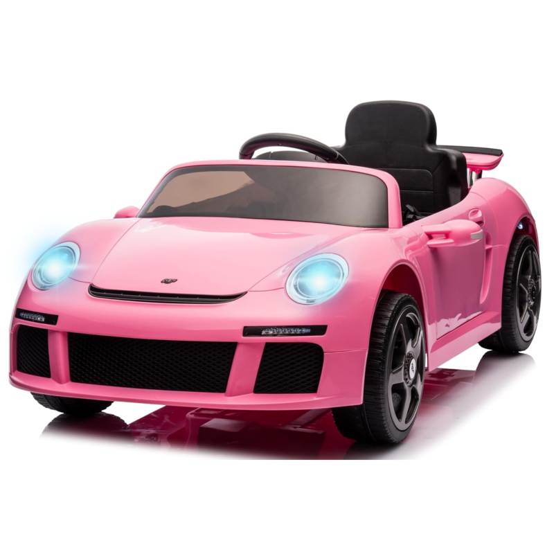 Macchina Elettrica per Bambini Porsche Ruf Ctr3 Telecomandata con Cintura di Sicurezza a 5 Punti Porte Apribili 12V - Rosa