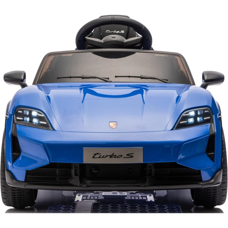 Macchina Elettrica per Bambini Porsche Taycan Turbo S 12V monoposto con Telecomando Cintura a 3 Punti – Variante Blu