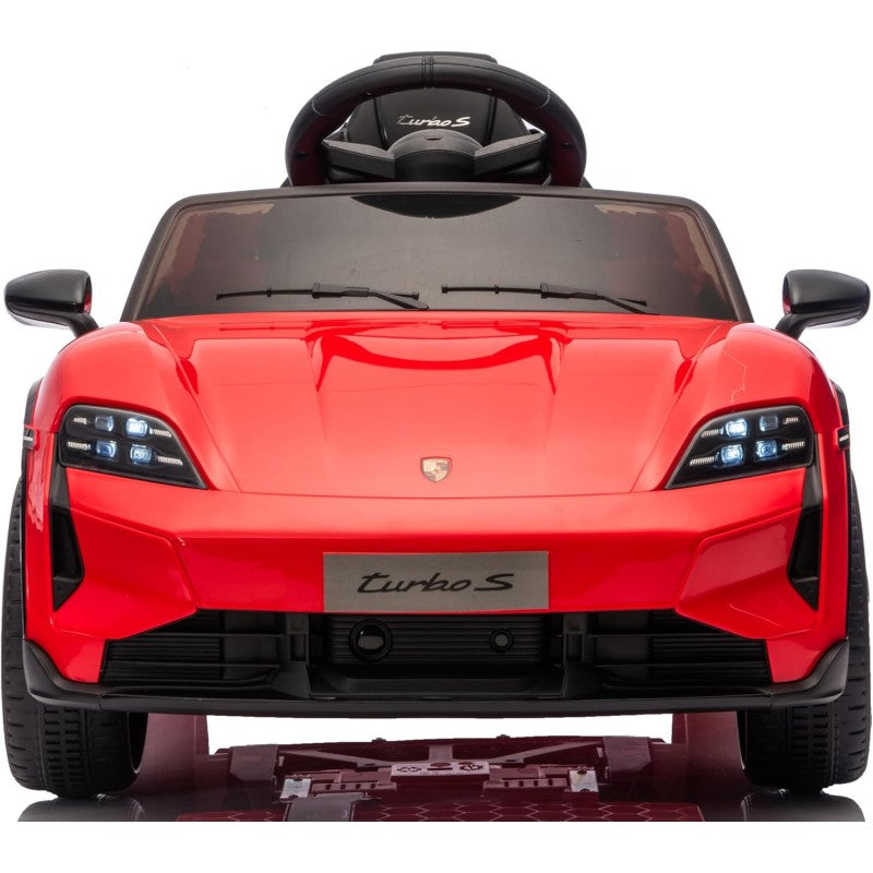Macchina Elettrica per Bambini Porsche Taycan Turbo S 12V monoposto con Telecomando Cintura a 3 Punti – Variante Rosso